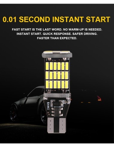 Led Auto Canbus W16W, T15, 45 Smd 4014 12V