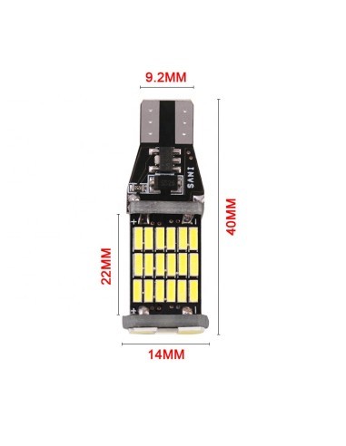 Auto LED Canbus W16W, T15, 45 Smd 4014 12V