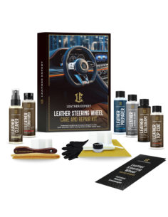 Fekete kormányjavító és ápoló készlet LEATHER EXPERT
