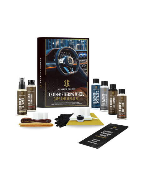 Steering Wheel Repair and Care Set Black LEATHER EXPERT