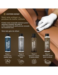 Steering Wheel Repair and Care Set Black LEATHER EXPERT 2