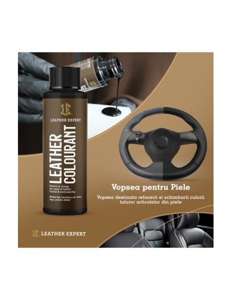 Steering Wheel Repair and Care Set Black LEATHER EXPERT