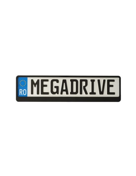Black License Plate Holder with Strip 1 Pc Mega Drive