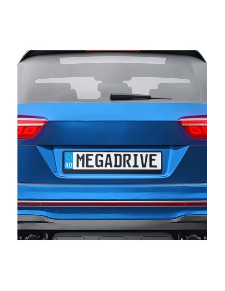 Black License Plate Holder with Strip 1 Pc Mega Drive
