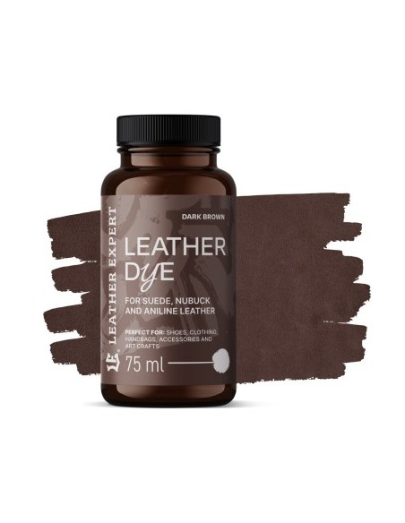 Dark Brown Suede Paint Leather Expert, Dye for suede, nubuck, aniline 75ml