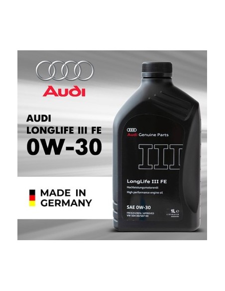 Πακέτο 5 τεμ Λάδι OE κινητήρα AUDI LONGLIFE III FE 0W-30 1L