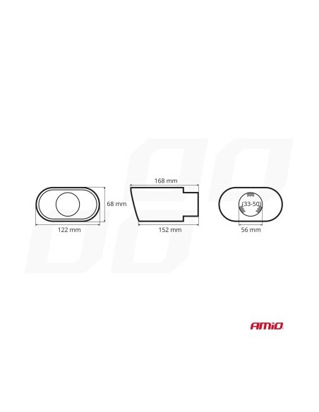Stainless steel exhaust tip, 33-50mm, Length 168mm MT 019