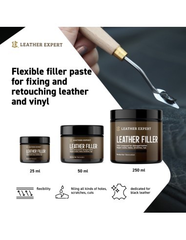 Fekete bőrjavító töltőanyag LEATHER EXPERT 250ml