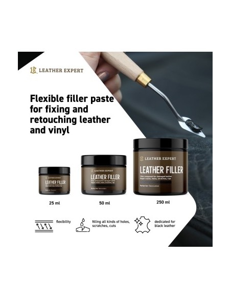 Fekete bőrjavító töltőanyag LEATHER EXPERT 250ml