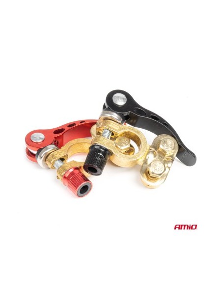 Set of 2 Car Battery Terminals with Quick Disconnect, Amio