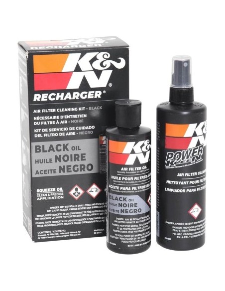 K&N Air Filter Maintenance Kit Cleaning Solution and Oil Black