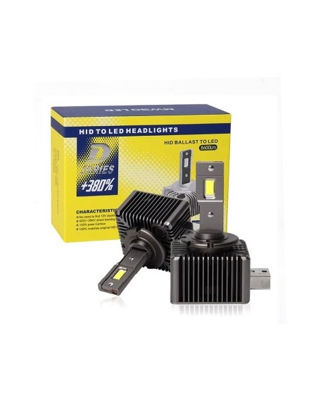 Set of 2 D1S Plug and Play LED Lights, Canbus, 6000k, 70W, 8600 Lm, 12-24V