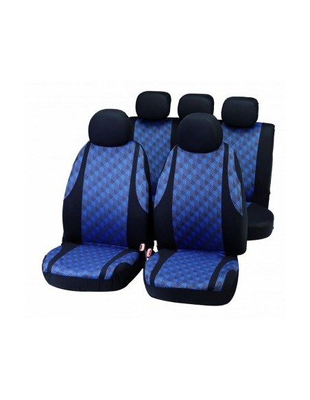 Universal Chair Cover Set "JAQUARD" Black/Blue Bottari
