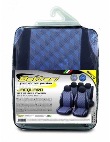 Universal Chair Cover Set "JAQUARD" Black/Blue...