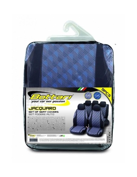 Universal Chair Cover Set "JAQUARD" Black/Blue Bottari
