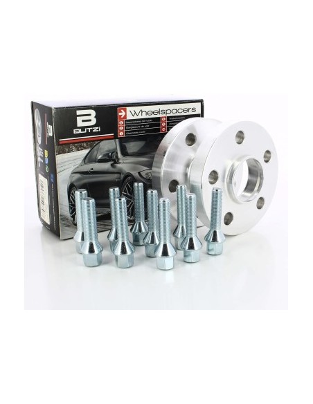 Set of two wheel spacers 5x112 on 16mm, 66.6 plus M14X1.50 bolts for Mercedes, Audi