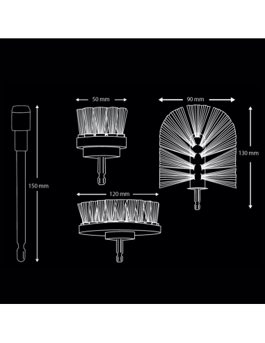 Set of 3 Professional Drill Brushes K2 Brill Set