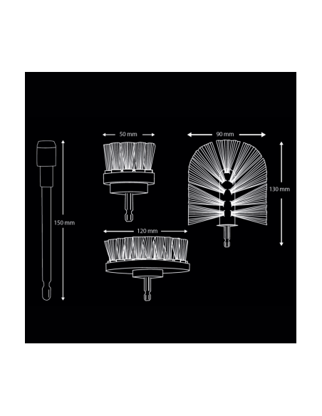 Set of 3 Professional Drill Brushes K2 Brill Set