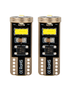 Set of 2 car LED W5W, T10 with 3 SMD, Canbus White, 12V/24V