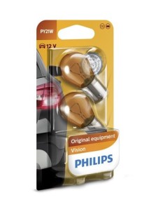 Set of 2 PY21W 12v Philips Signal Bulbs