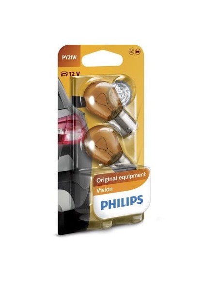 Set of 2 PY21W 12v Philips Signal Bulbs