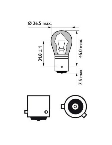 Set of 2 PY21W 12v Philips Signal Bulbs