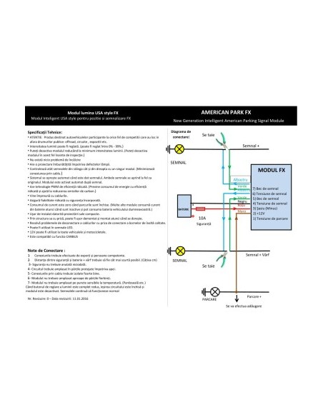 USA Position and Signal Module, America, US Style, 12V