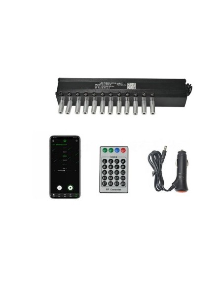 Kit Οπτική Ίνα 3W εφέ αστέρια κυνηγοί / μετεωρίτες, Λευκό, 12 κανάλια, 60 νήματα στα 3M - STAR2