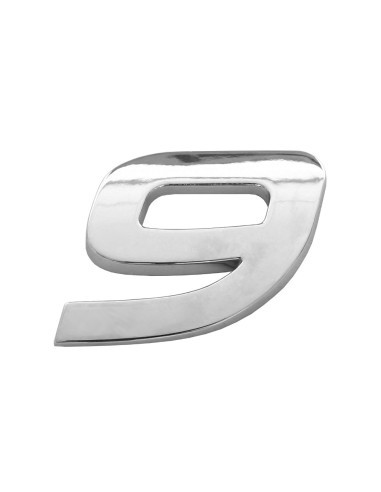 3D Car Ornament Number 9 26 MM Chrome