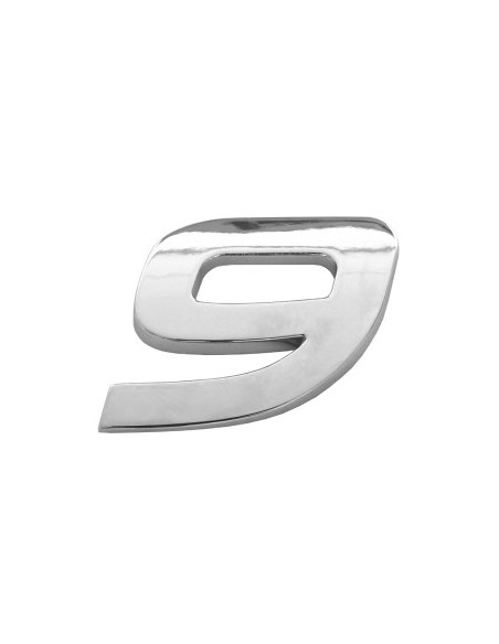 3D Car Ornament Number 9 26 MM Chrome