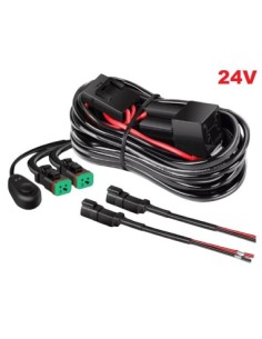 Wiring with button and relay 24V for 2 LED projectors/LED...