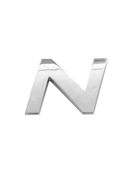 3D Car Ornament Letter N 26 MM Chrome