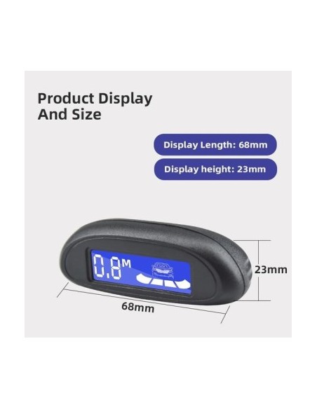 OEM type parking sensors 16.5mm with LED display showing individual readings for each sensor
