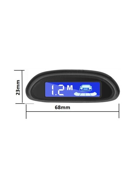 OEM type parking sensors 16.5mm with LED display showing individual readings for each sensor