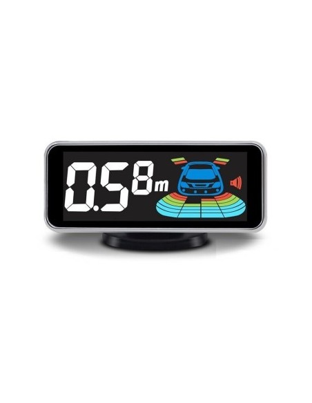 Front and rear parking sensors with timing, 8 sensors and OEM type 16.5mm LCD display