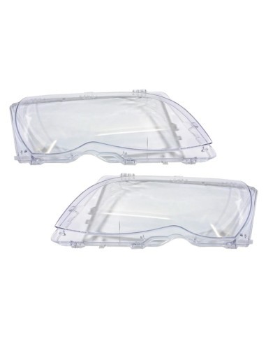 Set of 2 Headlight Glasses for BMW 3 Series E46...