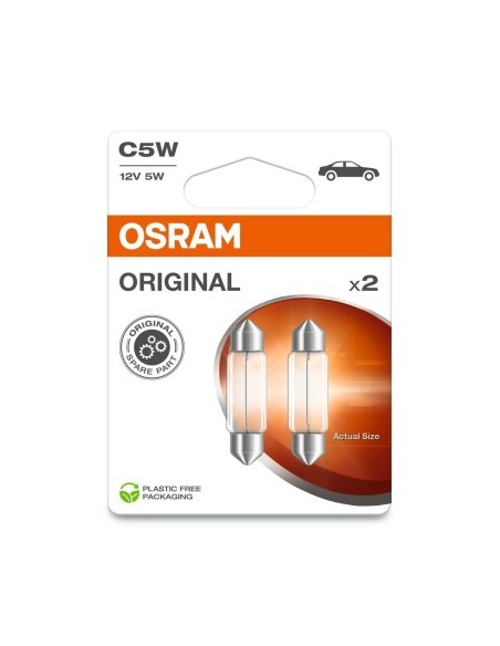 Set of 2 C5W Bulbs, 12V, 5W, Osram