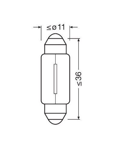 Set of 2 C5W Bulbs, 12V, 5W, Osram
