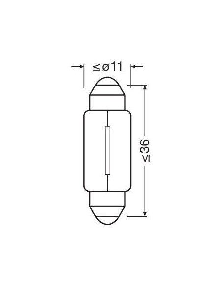 Set of 2 C5W Bulbs, 12V, 5W, Osram