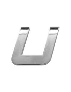 3D Car Ornament Letter U 26 MM Chrome