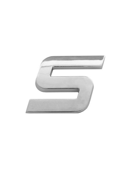3D Car Ornament Letter S 26 MM Chrome
