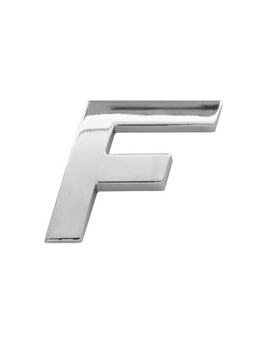 3D Car Ornament Letter F 26 MM Chrome
