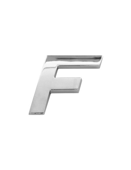 3D Car Ornament Letter F 26 MM Chrome