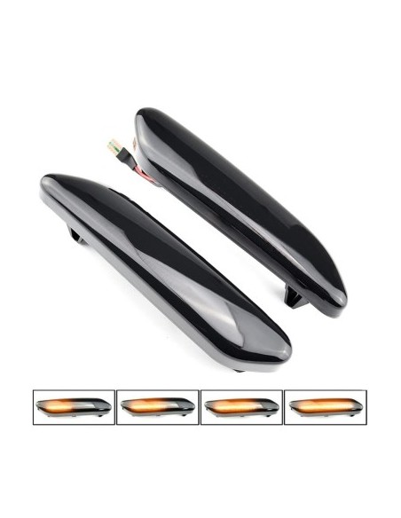 Set of 2 Dynamic Sequential Wing Turn Signals with Smoke Glass Mini Cooper R60 Countryman, R61 Paceman