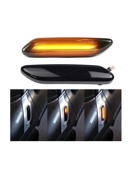 Set of 2 Dynamic Sequential Wing Turn Signals with Smoke Glass Mini Cooper R60 Countryman, R61 Paceman