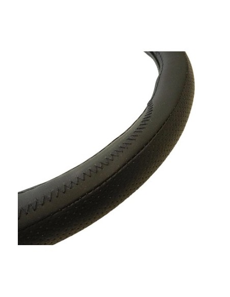 Steering Wheel Cover Made of Eco-Leather Black 37-39 cm