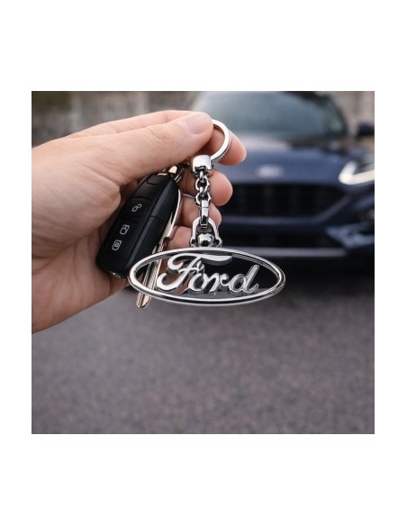 Premium keychain dedicated to Ford, Chrome