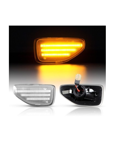 Set of 2 Dynamic Wing Indicators with Transparent Glass for Dacia Duster 2, Logan 2, Sandero 2