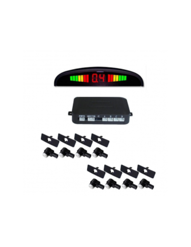 Front and rear parking sensors with 8 sensors...