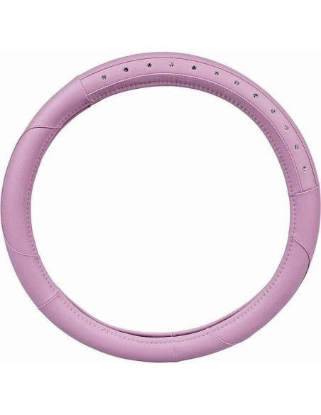 Розова кожена обвивка за волан с имитация на диаманти 37-39cm